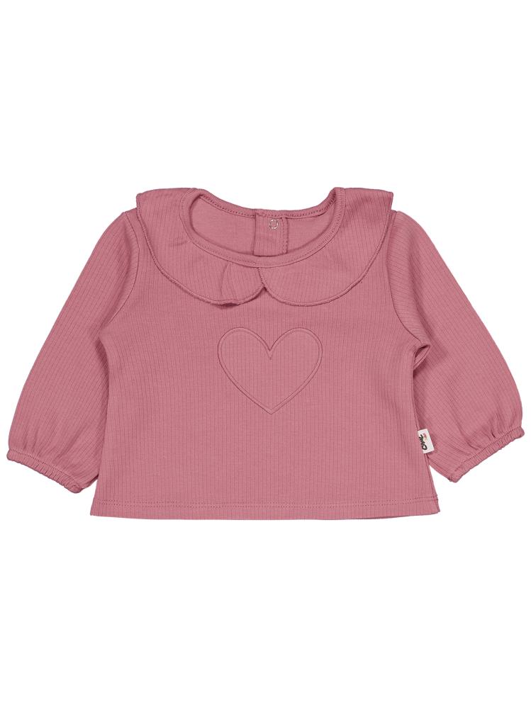 Civil Baby Yakalı Kalp Nakışlı 6-18 Ay Takım - Ekru