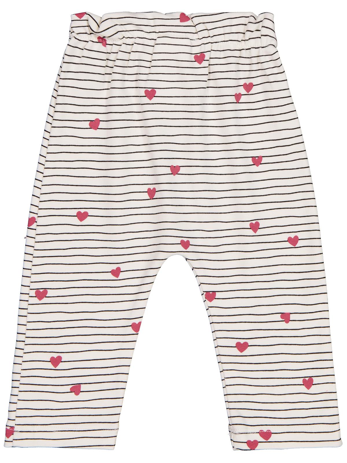 Civil Baby Bel Büzgülü Çizgi Kalp Empirmeli 6-18 Ay Tek Alt Bebe - Ekru