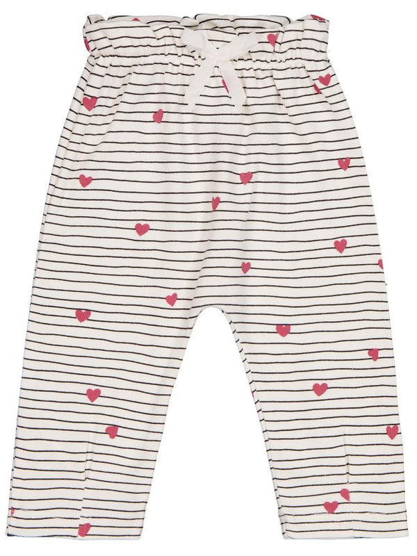 Civil Baby Bel Büzgülü Çizgi Kalp Empirmeli 6-18 Ay Tek Alt Bebe - Ekru