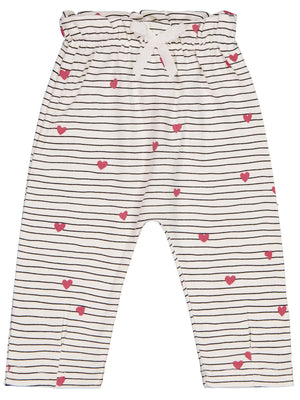 Civil Baby Bel Büzgülü Çizgi Kalp Empirmeli 6-18 Ay Tek Alt Bebe - Ekru