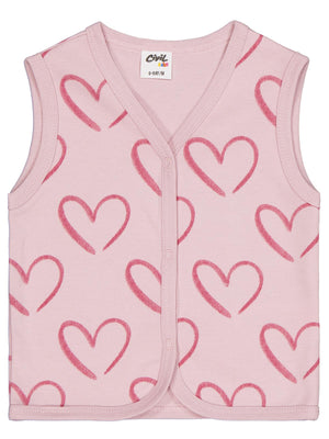 Civil Baby Tramlı Kalp Empirme 6-18 Ay Yelek - Pembe