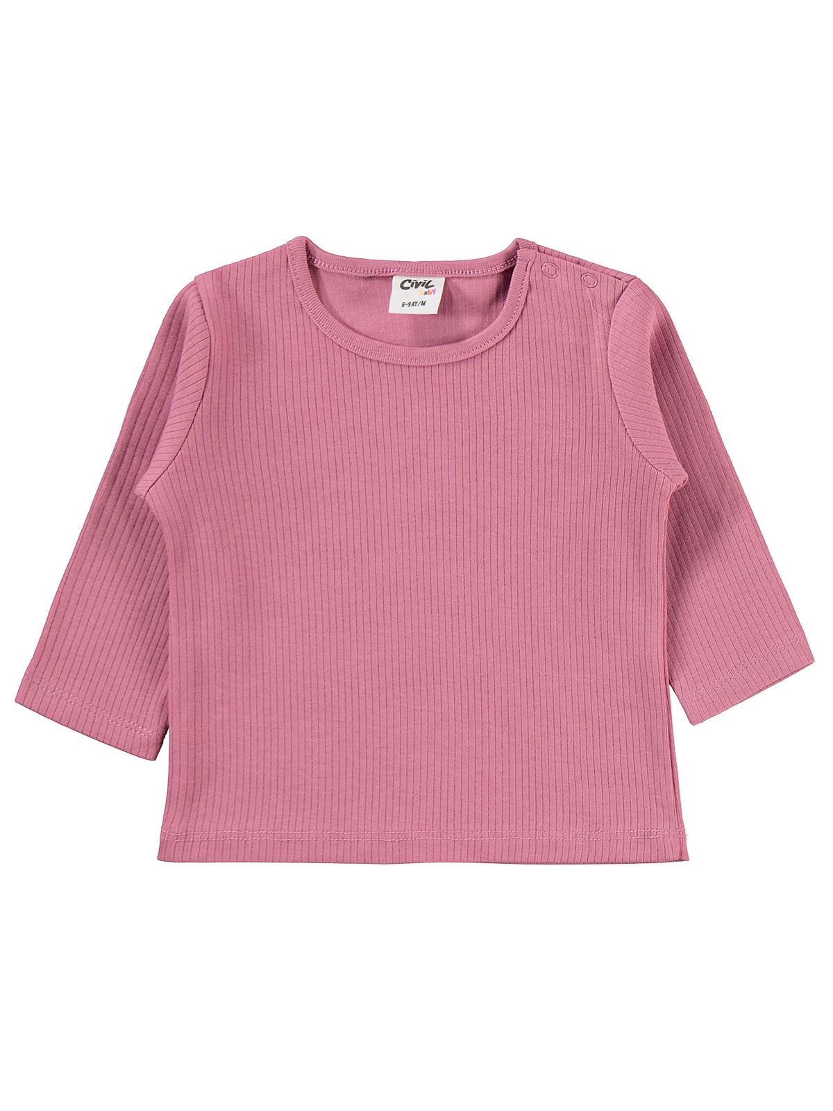 Civil Baby Çizgi Kalp Empirme 6-18 Ay Tulum - Ekru