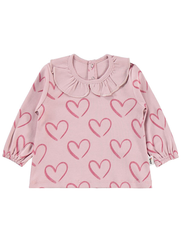 Civil Baby Tramlı Kalp Empirme 6-18 Ay Takım - Pembe