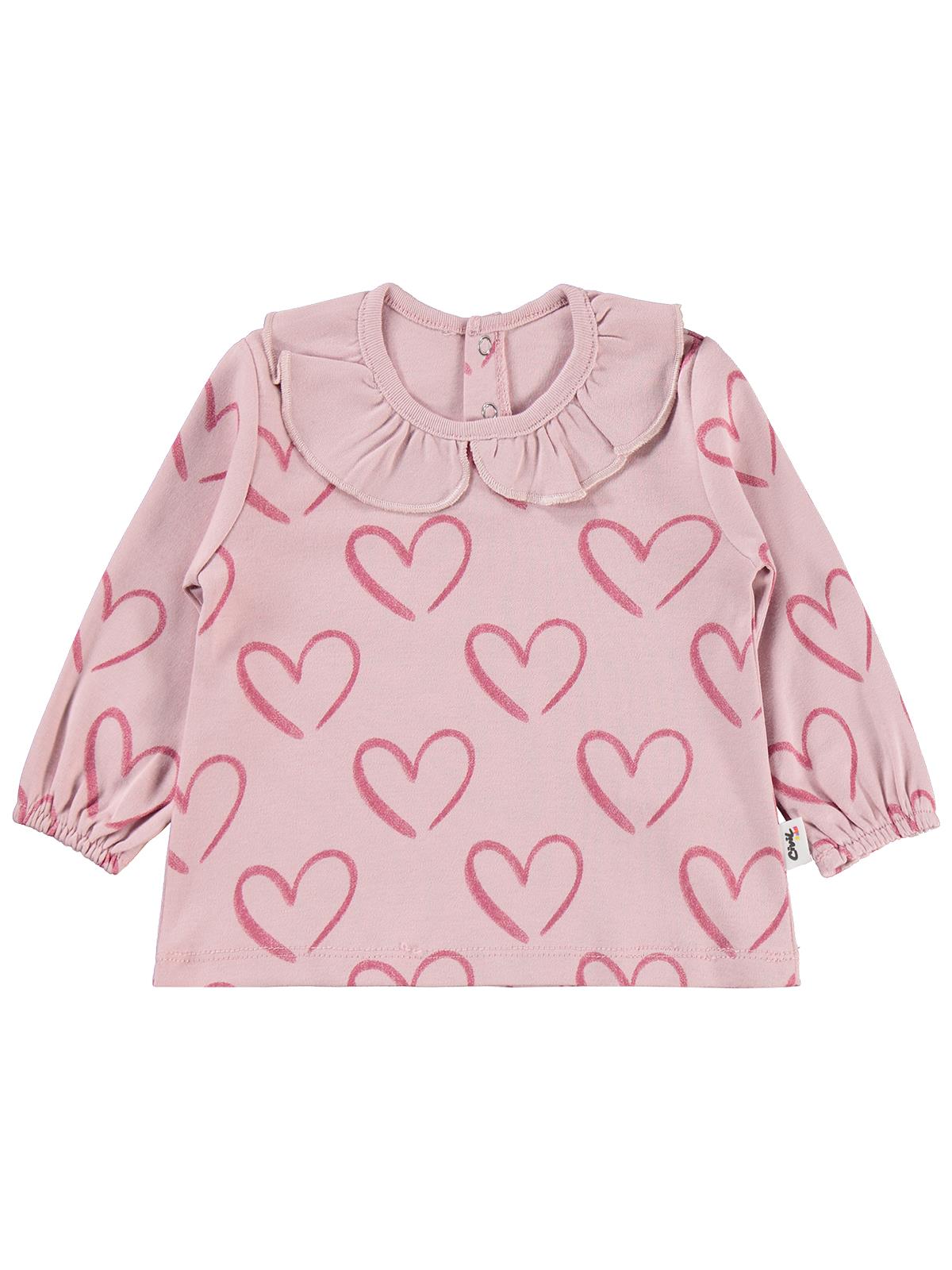 Civil Baby Tramlı Kalp Empirme 6-18 Ay Takım - Pembe