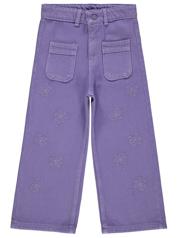 Civil Girls Çiçek Desenli 10-13 Yaş Pantolon - Lila