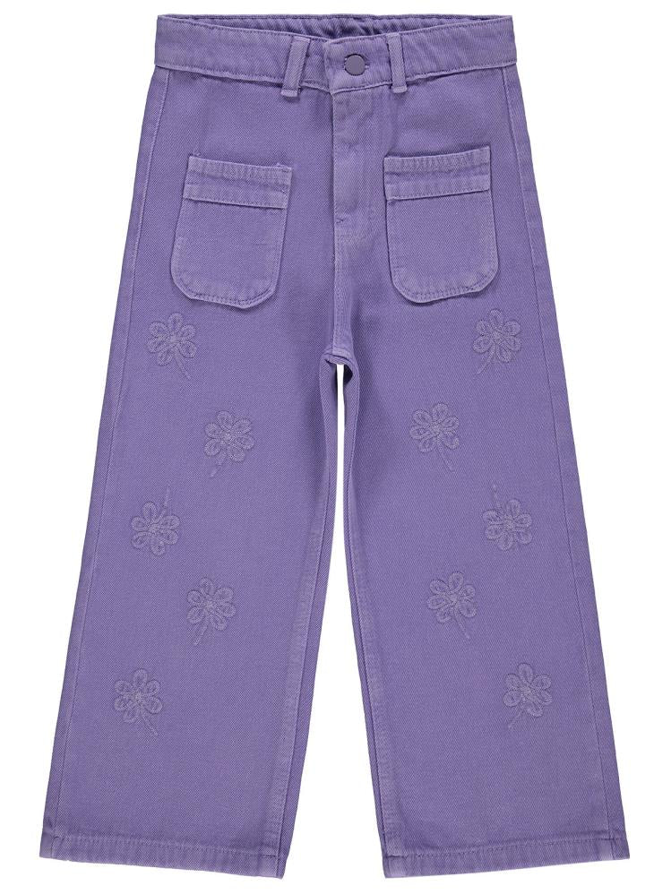 Civil Girls Çiçek Desenli 10-13 Yaş Pantolon - Lila