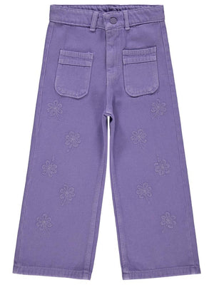 Civil Girls Çiçek Desenli 10-13 Yaş Pantolon - Lila