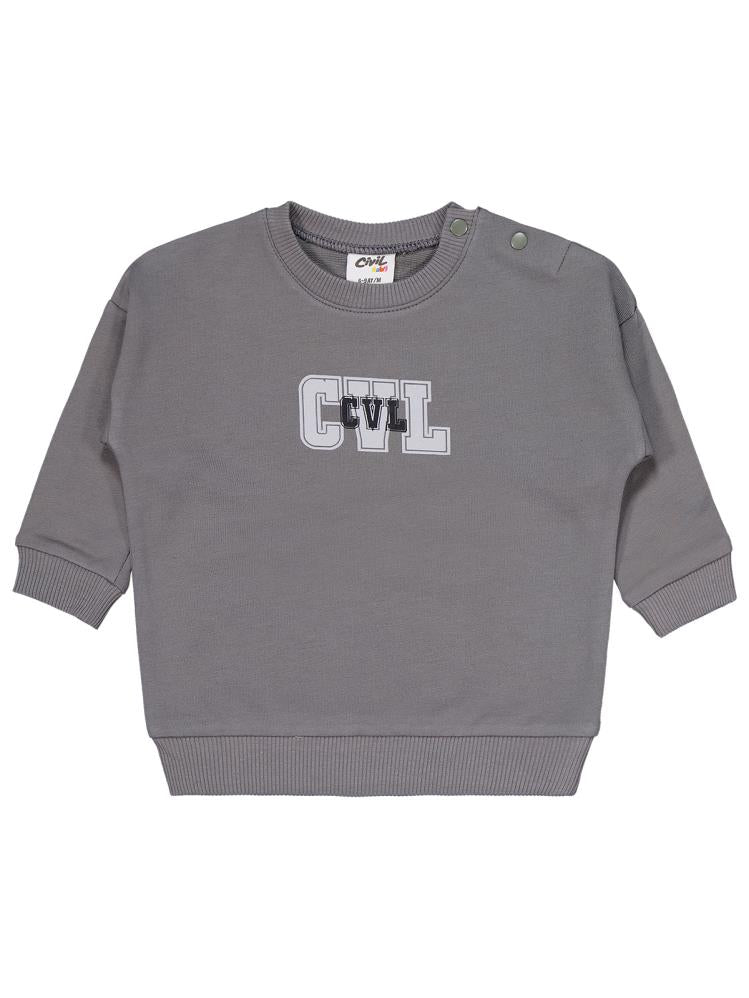 Civil Baby CVL Baskılı 6-18 Ay Takım - Gri