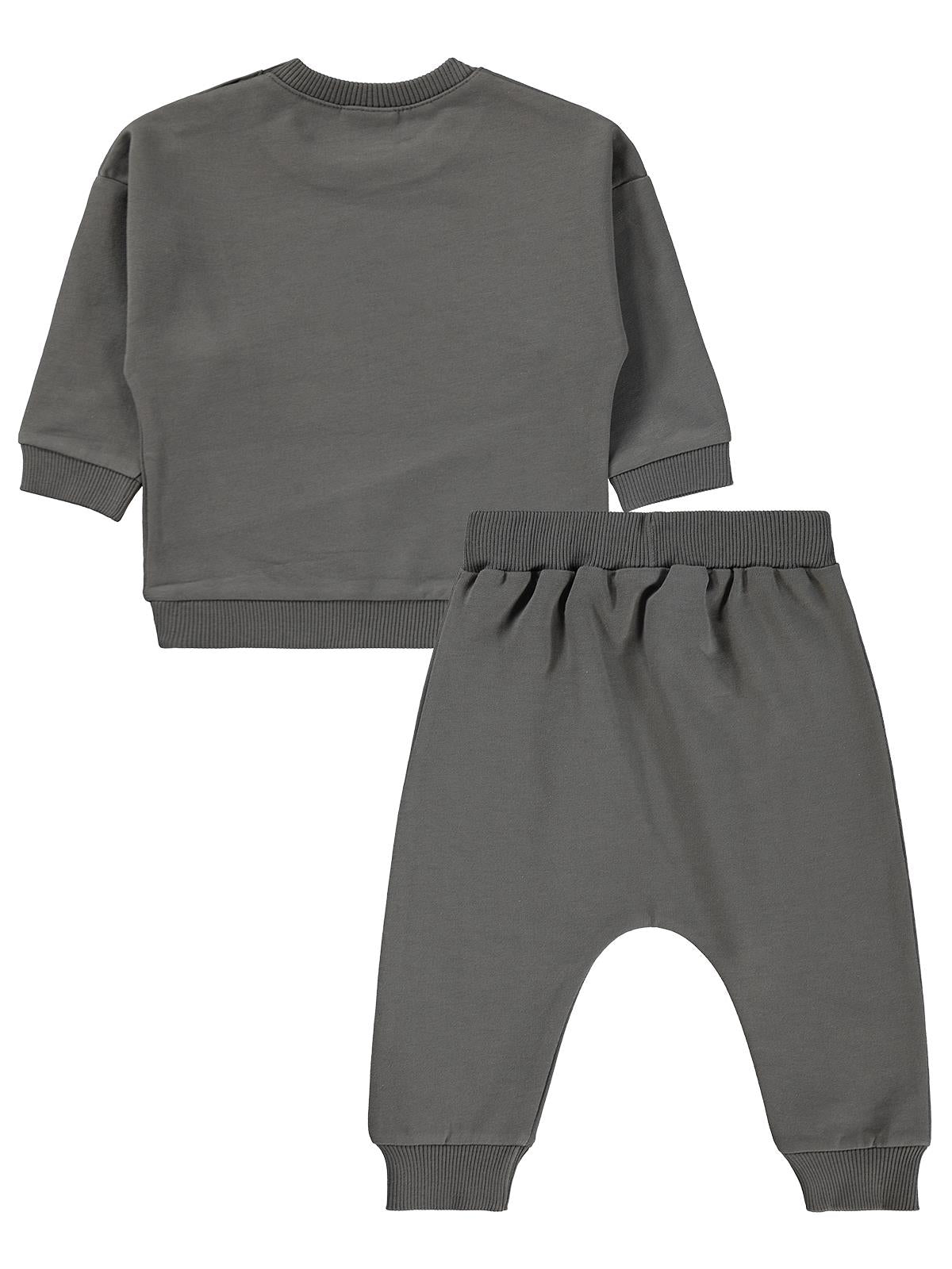 Civil Baby CVL Baskılı 6-18 Ay Takım - Gri