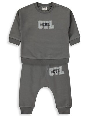 Civil Baby CVL Baskılı 6-18 Ay Takım - Gri