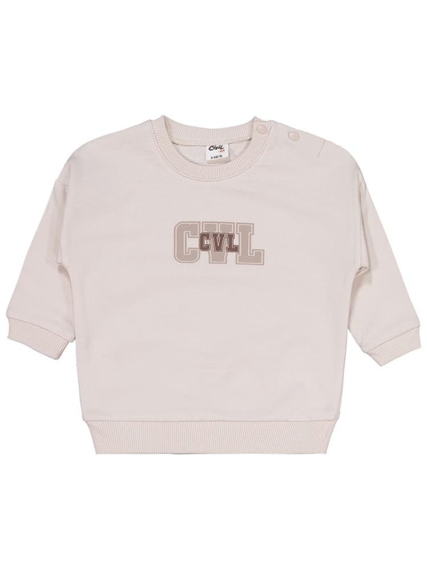 Civil Baby CVL Baskılı 6-18 Ay Takım - Bej