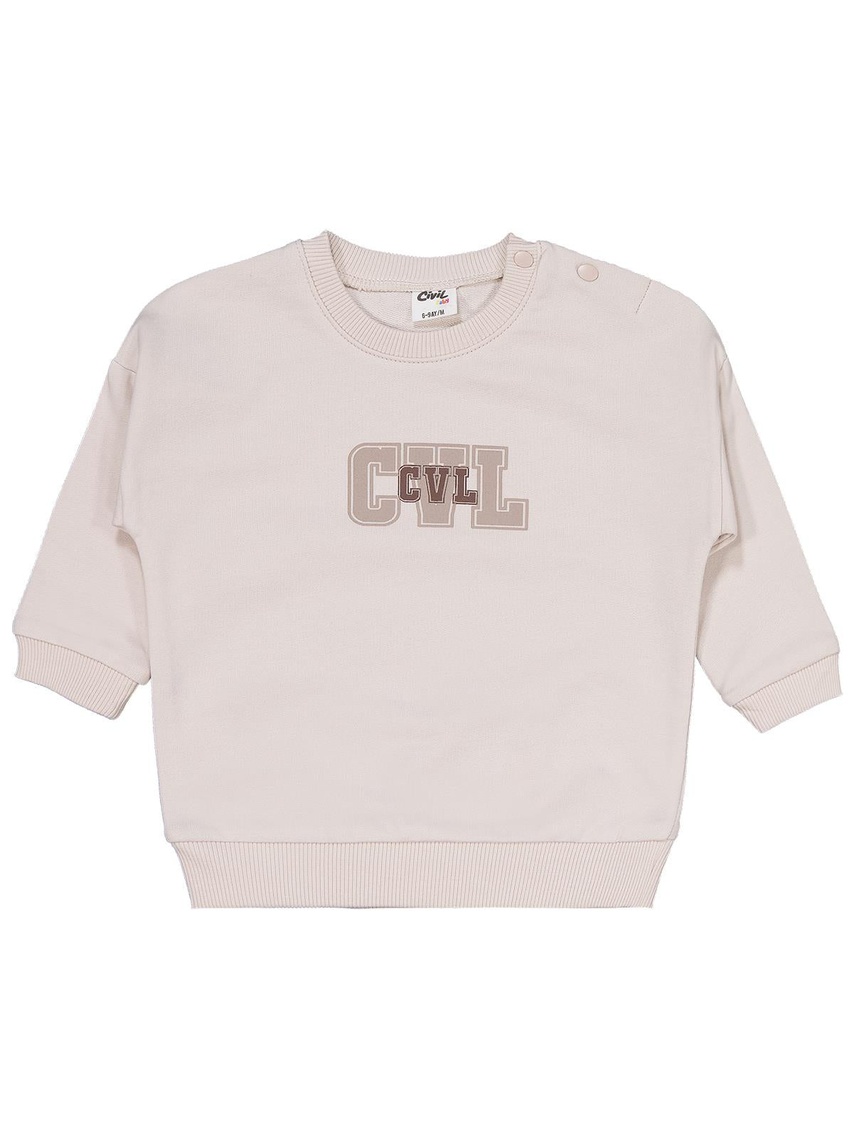 Civil Baby CVL Baskılı 6-18 Ay Takım - Bej