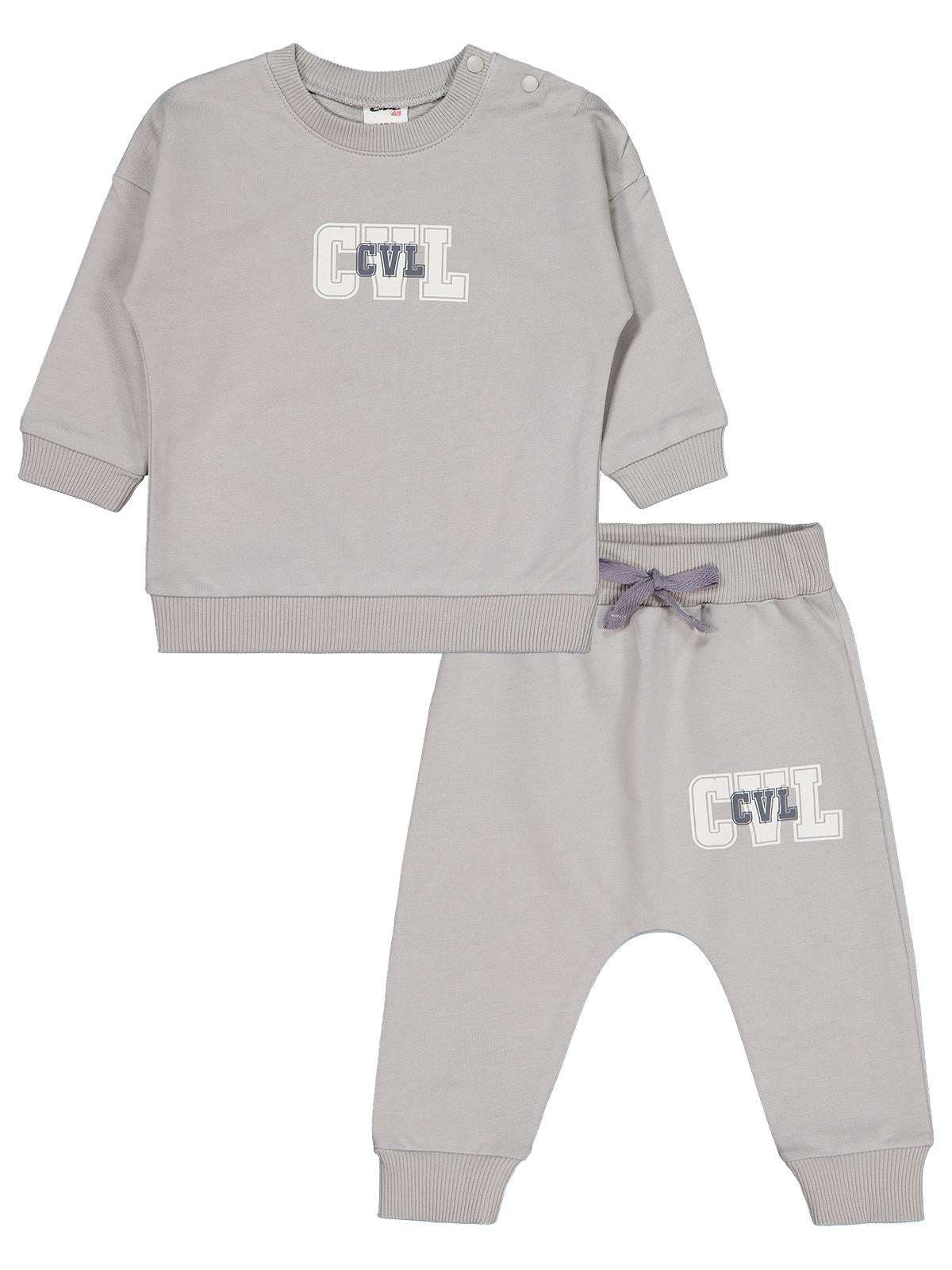 Civil Baby CVL Baskılı 6-18 Ay Takım - Gri