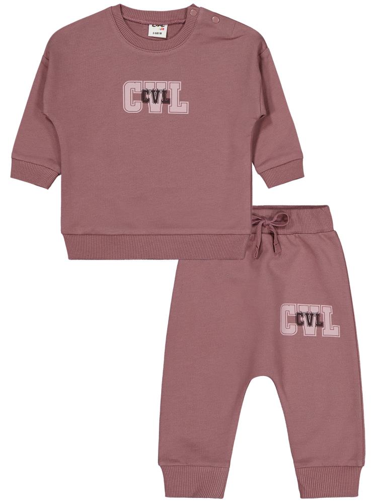 Civil Baby CVL Baskılı 6-18 Ay Takım - Kahve