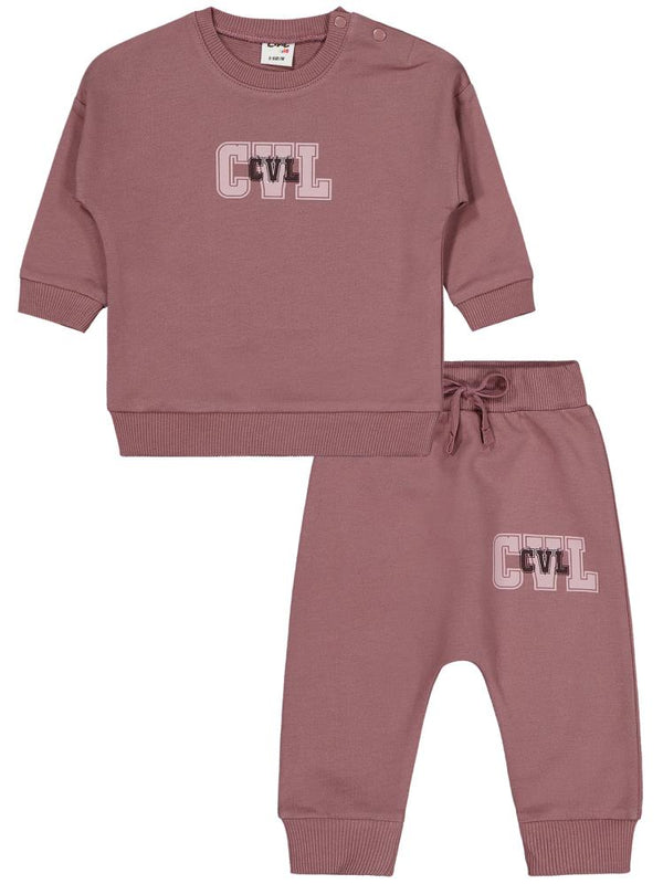 Civil Baby CVL Baskılı 6-18 Ay Takım - Kahve