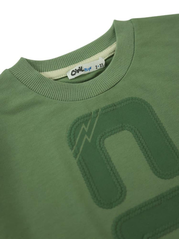 Civil Boys CVL Nakışlı 2-5 Yaş Eşofman Takımı - Haki