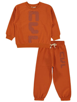 Civil Boys CVL Nakışlı 2-5 Yaş Eşofman Takımı - Turuncu