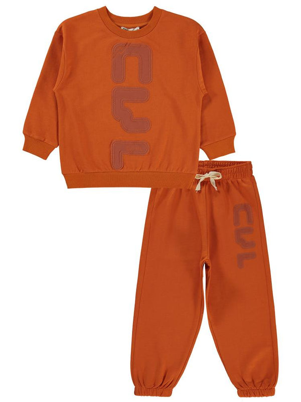 Civil Boys CVL Nakışlı 2-5 Yaş Eşofman Takımı - Turuncu