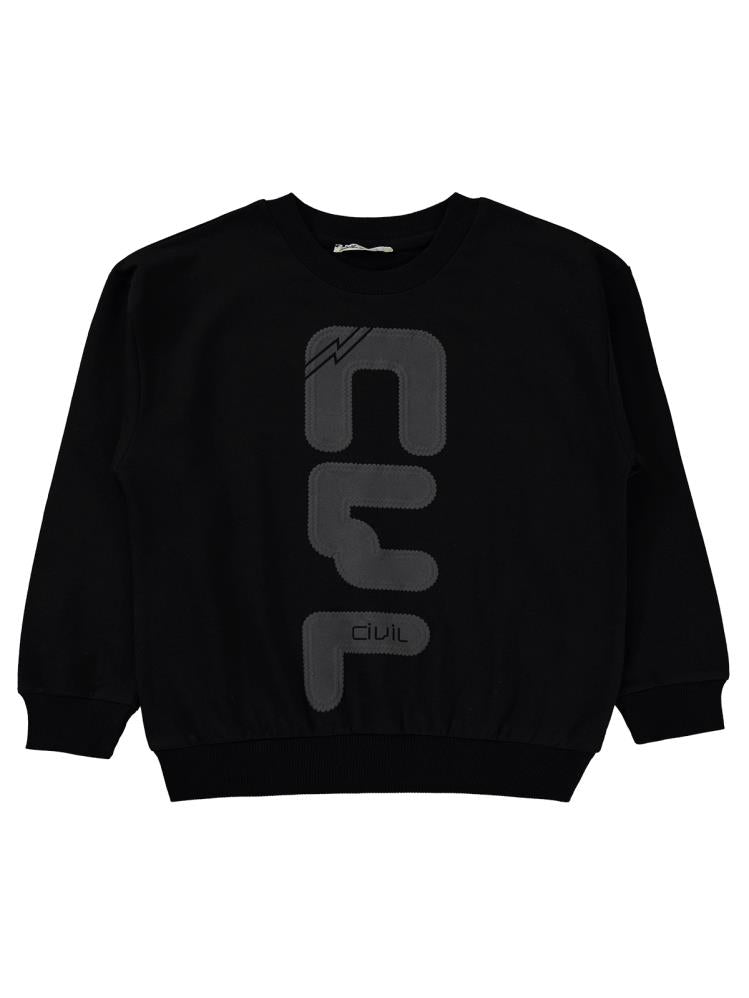 Civil Boys CVL Nakışlı 6-9 Yaş Eşofman Takımı - Siyah