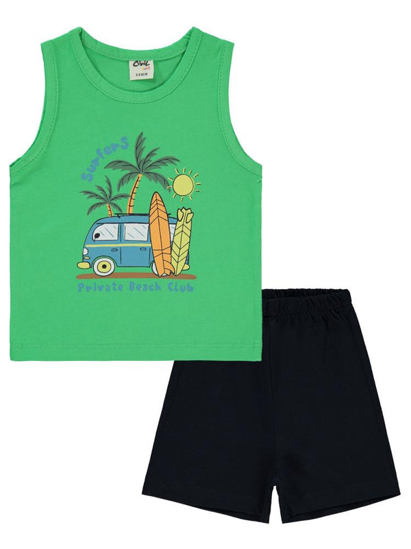 Civil Baby Surfers Baskılı 6-18 Ay Takım - Yeşil