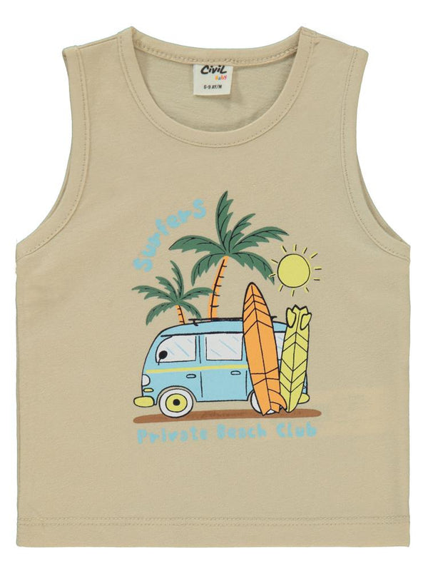 Civil Baby Surfers Baskılı 6-18 Ay Takım - Bej
