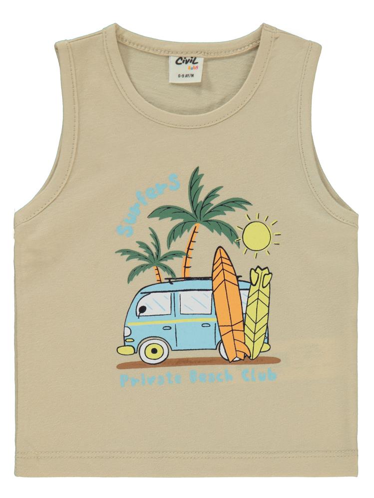 Civil Baby Surfers Baskılı 6-18 Ay Takım - Bej