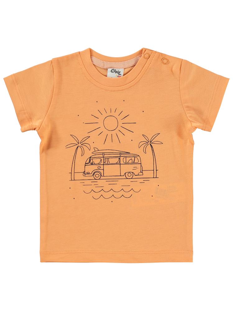 Civil Baby Karavan Baskılı 6-18 Ay Takım - Turuncu