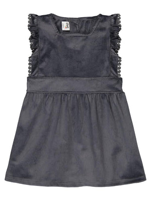 Civil Baby Kol Fırfırlı 6-18 Ay Elbise - Gri