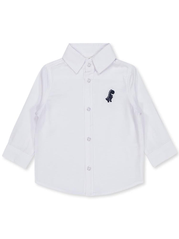 Civil Baby Dinozor Nakışlı 6-18 Ay Gömlek - Beyaz