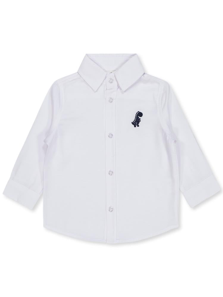 Civil Baby Dinozor Nakışlı 6-18 Ay Gömlek - Beyaz