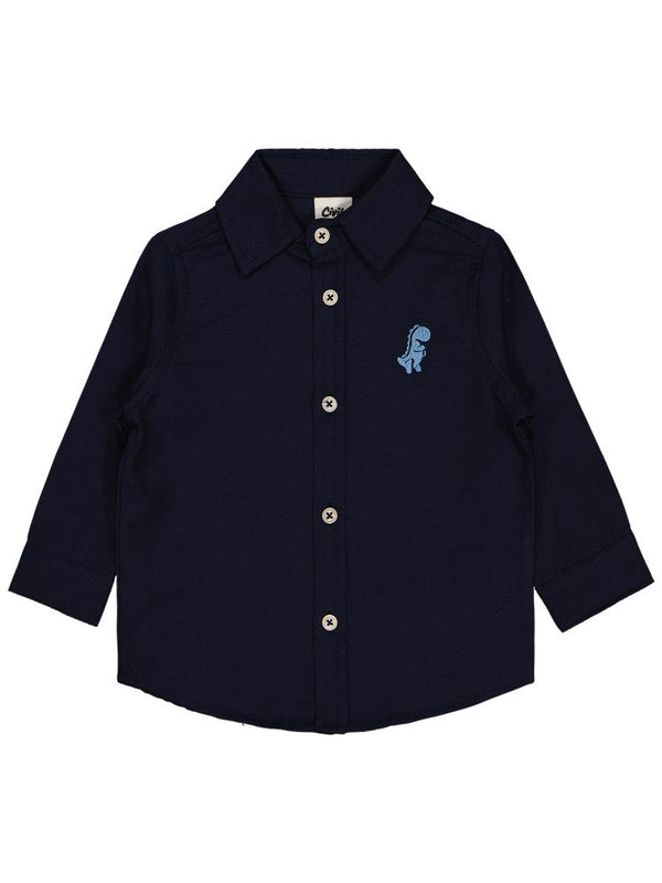 Civil Baby Dinozor Nakışlı 6-18 Ay Gömlek - Lacivert