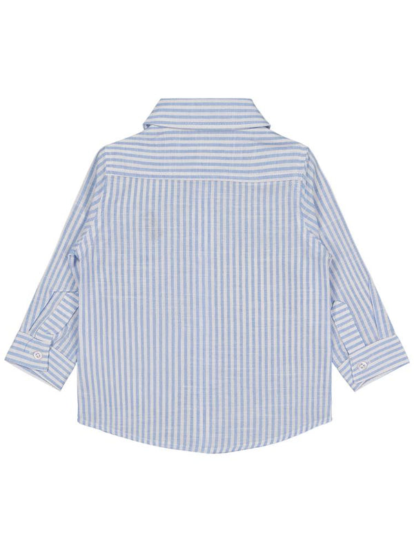 Civil Baby Dinozor Nakışlı Çizgili 6-18 Ay Gömlek - Mavi