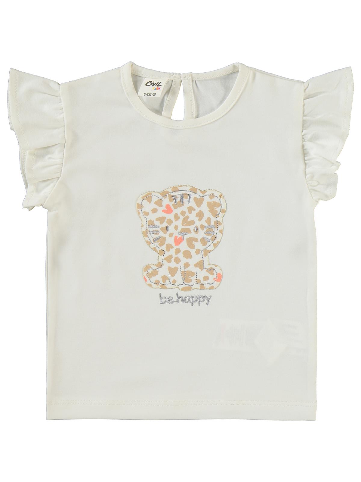 Civil Baby Be Happy Nakışlı 6-18 Ay Takım - Ekru