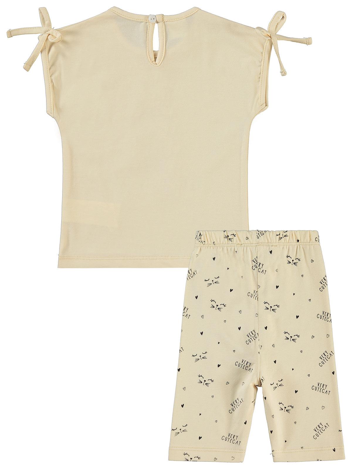 Civil Baby Kedi Baskılı 6-18 Ay Takım - Fil Dişi