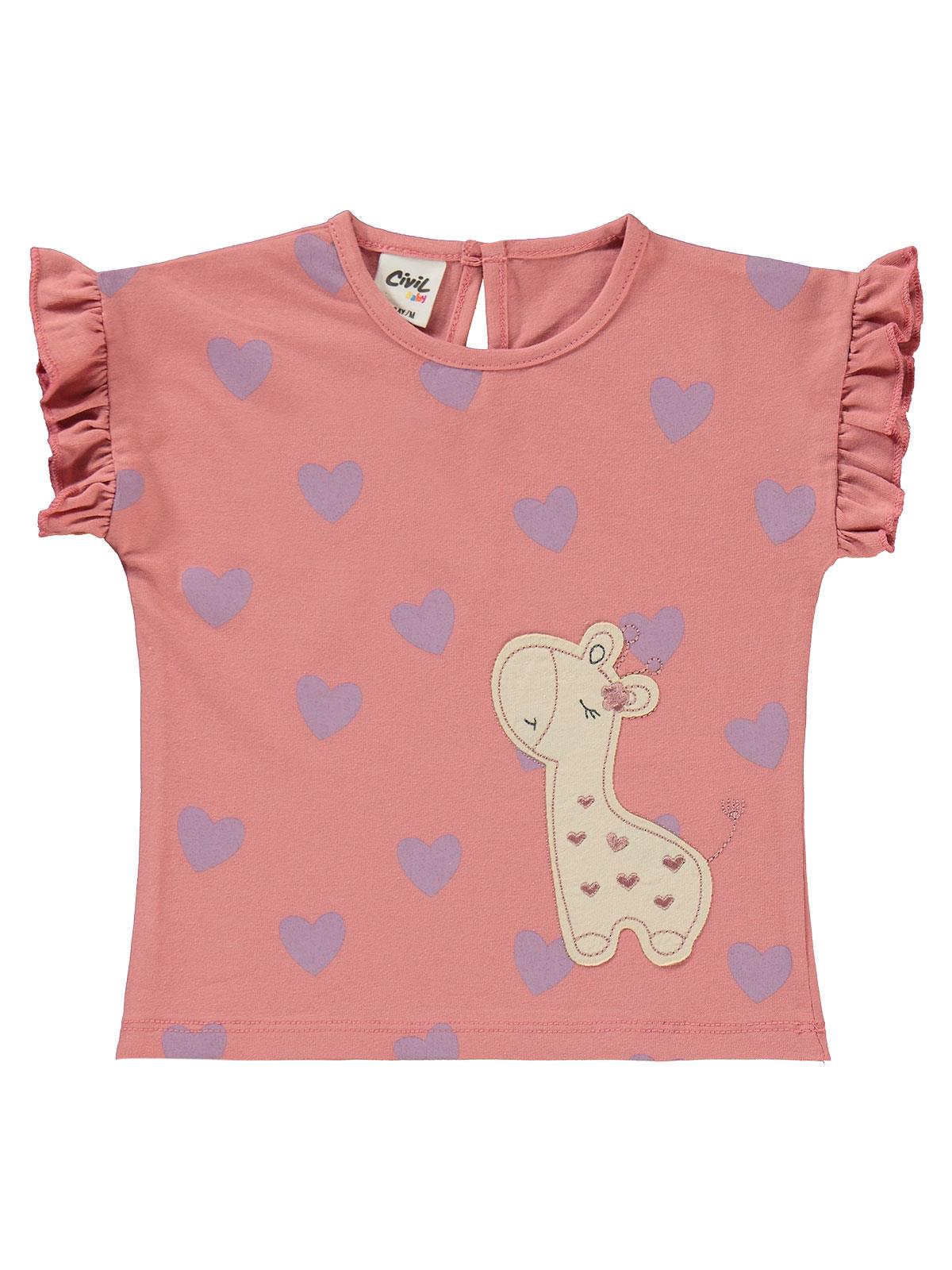 Civil Baby Zürafa Nakışlı 6-18 Ay Takım - Turuncu