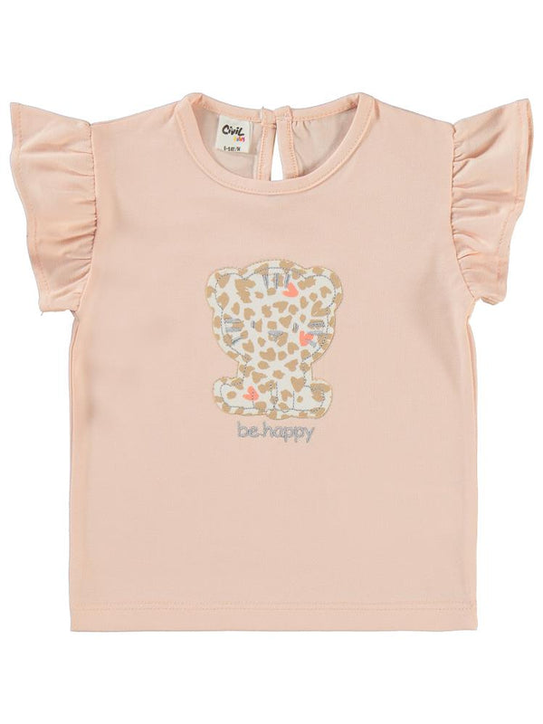 Civil Baby Be Happy Nakışlı 6-18 Ay Takım - Pudra