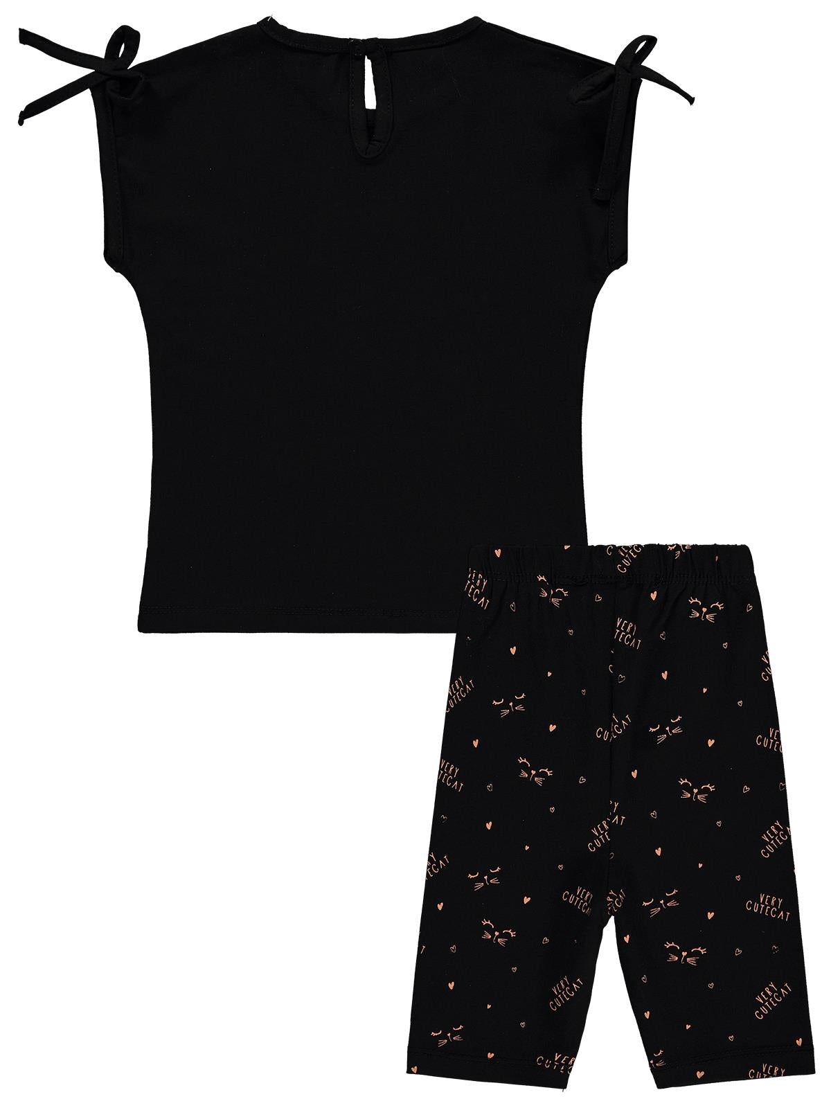Civil Baby Kedi Baskılı 6-18 Ay Takım - Siyah
