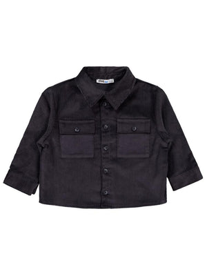 Civil Boys Çift Cepli Kadife 2-5 Yaş Gömlek - Gri