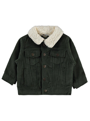 Civil Boys İçi Polarlı Düğmeli Kadife 2-5 Yaş Ceket - Haki