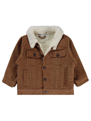 Civil Boys İçi Polarlı Düğmeli Kadife 2-5 Yaş Ceket - Kahve