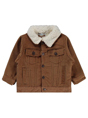 Civil Boys İçi Polarlı Düğmeli Kadife 2-5 Yaş Ceket - Kahve