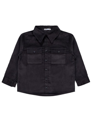 Civil Boys Çift Cepli Kadife 6-9 Yaş Gömlek - Gri