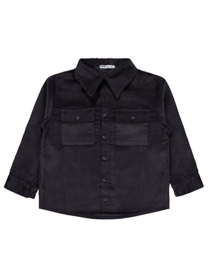 Civil Boys Çift Cepli Kadife 6-9 Yaş Gömlek - Gri
