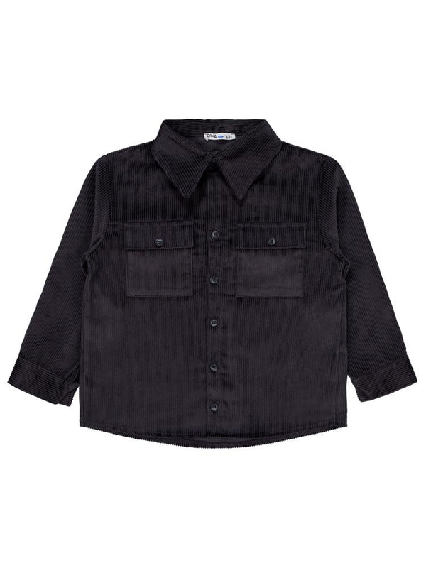 Civil Boys Çift Cepli Kadife 6-9 Yaş Gömlek - Gri