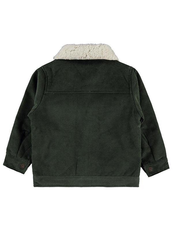 Civil Boys İçi Polarlı Düğmeli Kadife 6-9 Yaş Ceket - Haki