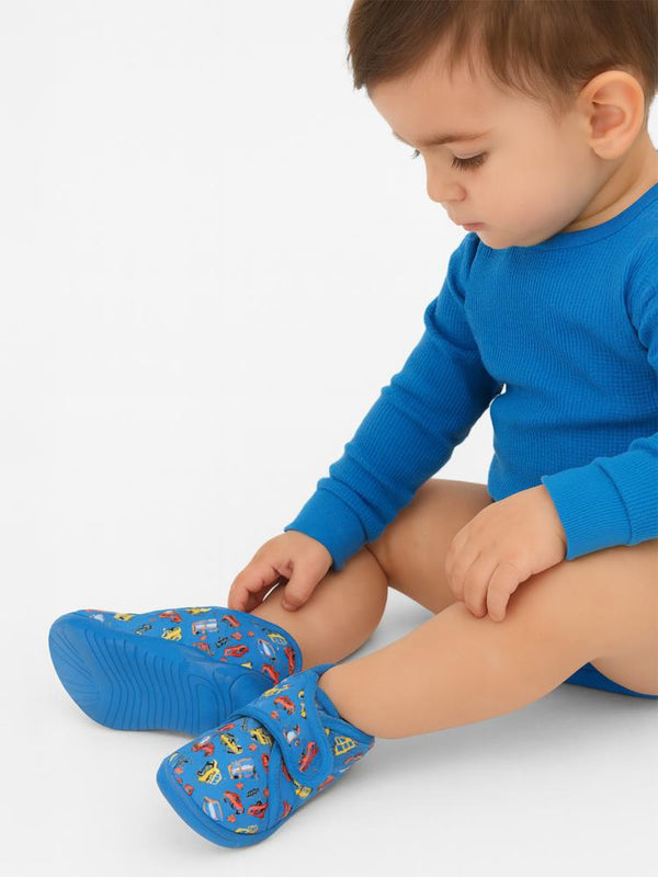 Civil Boys Araba Baskılı 27-32 Numara Panduf - Mavi