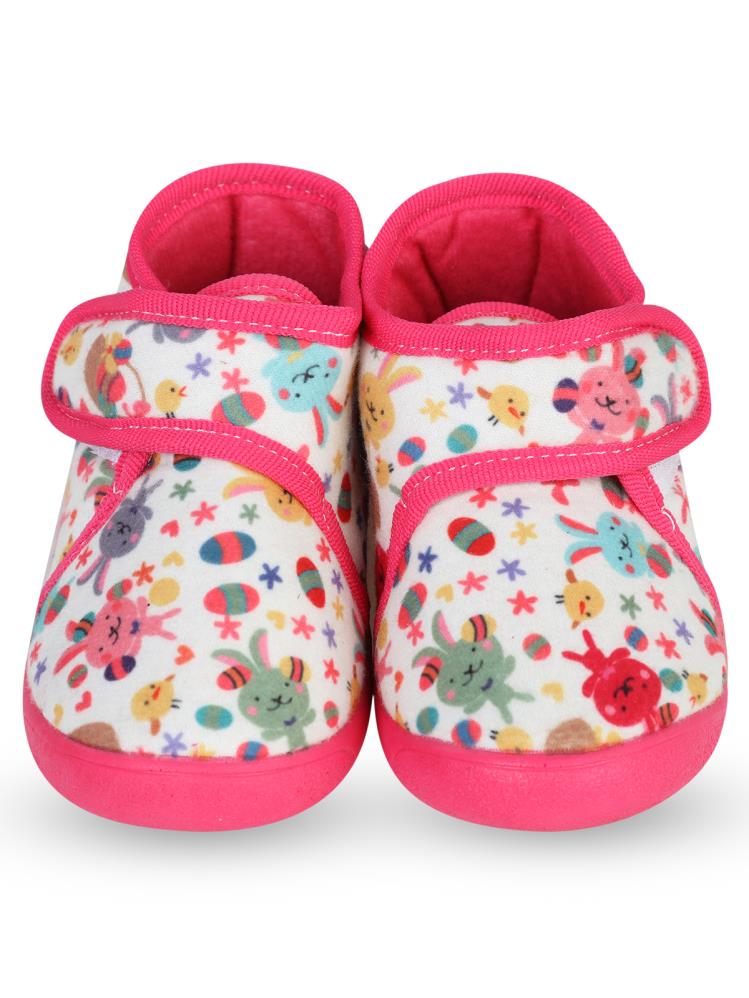 Civil Girls Tavşan Baskılı 21-26 Numara Panduf - Ekru