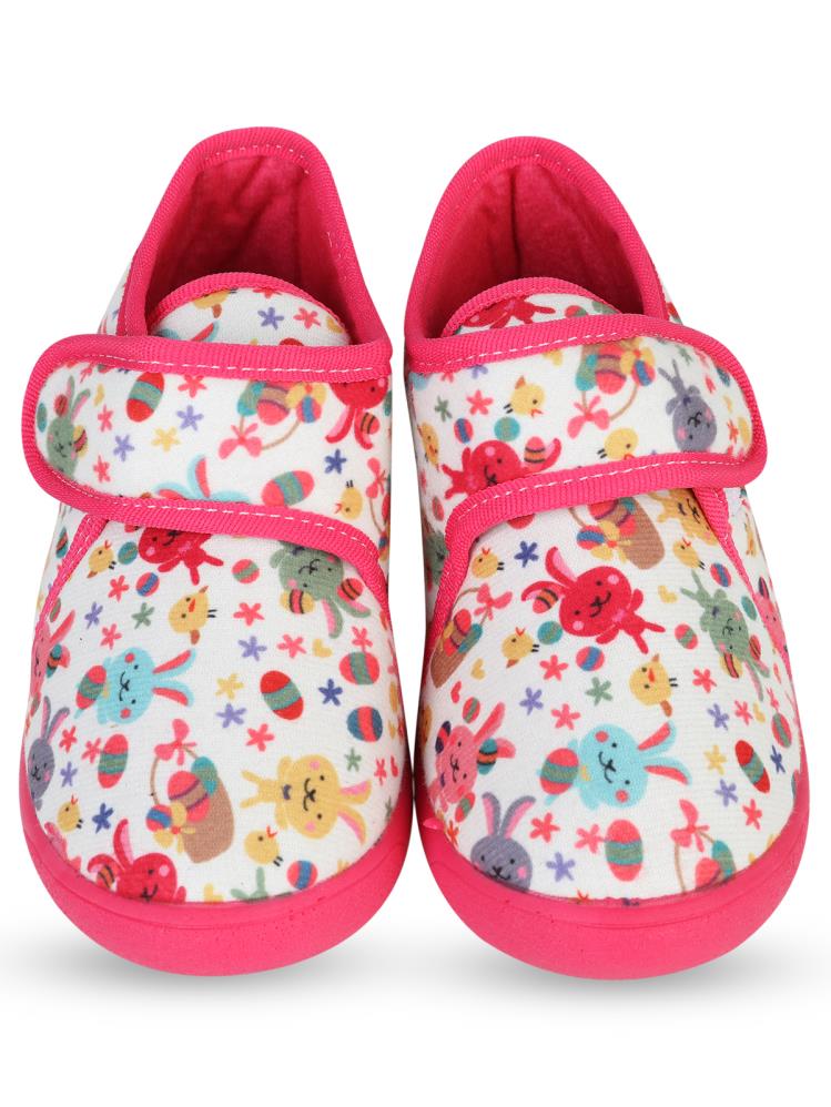 Civil Girls Tavşan Baskılı 27-32 Numara Panduf - Ekru