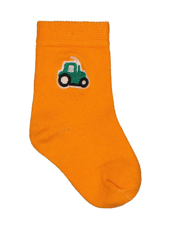 Civil Baby Traktör Aksesuar Nakışlı 2'li 6-18 Ay Bebek Erkek Çorap Set - Sarı