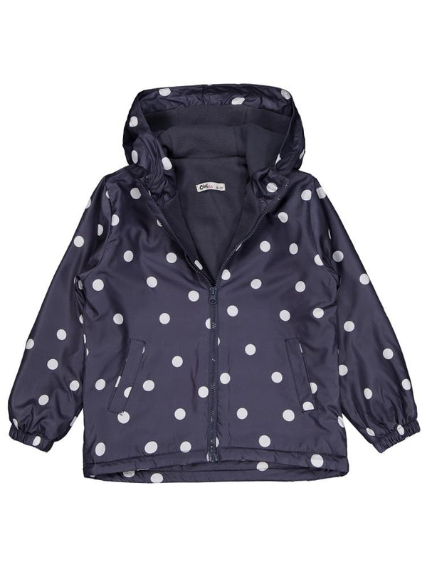 Civil Girls Polarlı Puan Baskılı 6-9 Yaş Yağmurluk - Gri
